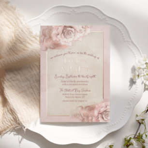 Vintage Pink & Blush Roses with Rose Gold Wedding