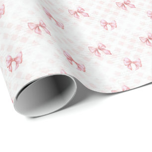 Vintage Pink Bow Coquette Wrapping Paper