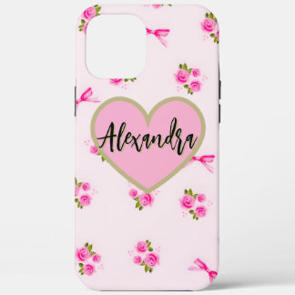 Vintage Pink Bows and Red Cherries Aesthetic Water iPhone 12 Pro Max Case