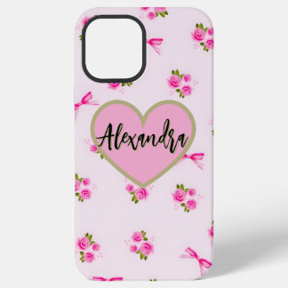 Vintage Pink Bows and Red Cherries Aesthetic Water iPhone 12 Pro Max Case