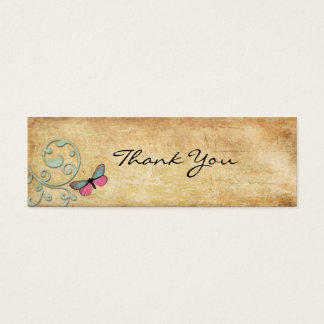 Vintage Pink Butterfly Thank You Note
