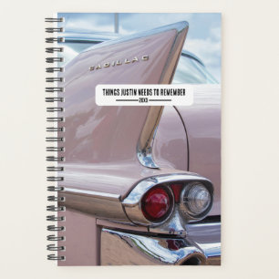 Vintage Pink Cadillac Car Guy Planner