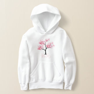 Vintage Pink Cherry Blossom Flower Dark Watercolor