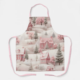 Vintage Pink Christmas  Apron