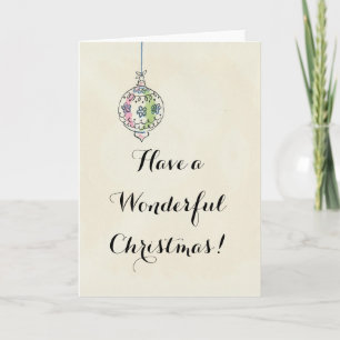Vintage Pink Christmas Card