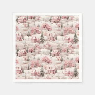 Vintage Pink Christmas  Napkin