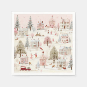 Vintage Pink Christmas  Napkin