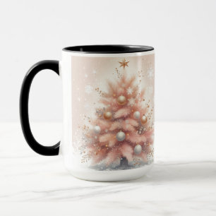 Vintage Pink Christmas Tree Coffee Mug Cup
