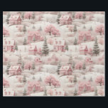 Vintage Pink Christmas  Wrapping Paper<br><div class="desc">Beautiful watercolour vintage Christmas pattern in shades of pink and green. Trendy pink Christmas gift wrapping paper.</div>