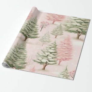Vintage Pink Christmas Wrapping Paper
