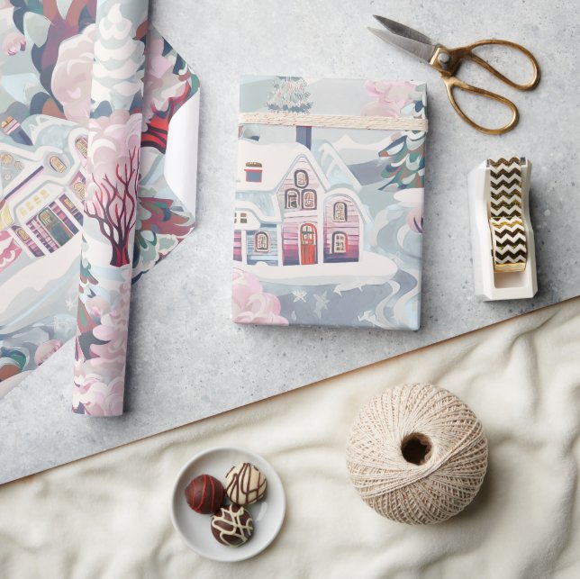 Vintage Pink Christmas  Wrapping Paper (Crafts)