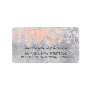 Vintage Pink Confetti Wedding Label