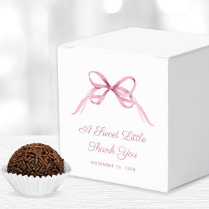 Vintage Pink Coquette Bow Baby Girl Shower Favour Box