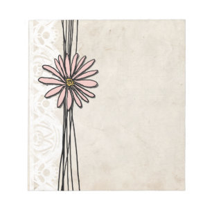 Vintage Pink Daisy Notepad