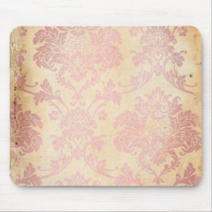 Vintage Pink Damask Mouse Mat