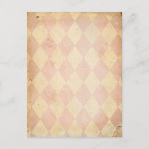 Vintage Pink Diamond Print Postcard