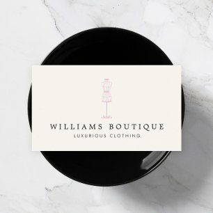 Vintage Pink Dress Form Fashion, Boutique Business Card