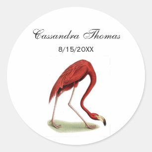 Vintage Pink Flamingo #1 Classic Round Sticker