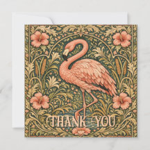 Vintage Pink Flamingo art nouveau design