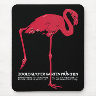 Vintage Pink Flamingo Bird at Germany Munich Zoo Mouse Mat