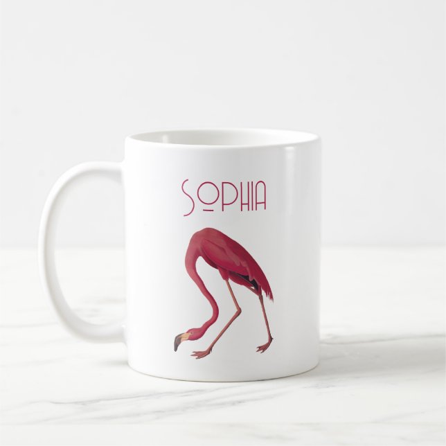 Vintage Pink Flamingo Coffee Mug (Left)