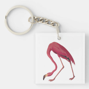 Vintage Pink Flamingo Key Ring
