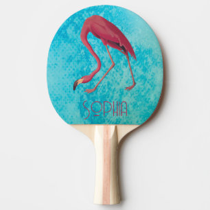 Vintage Pink Flamingo Ping Pong Paddle