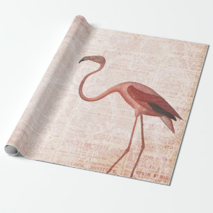 Vintage Pink Flamingo Wrapping Paper