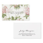 vintage pink floral botanical business card