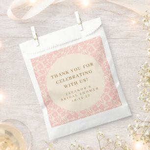 Vintage Pink Floral Bridal Shower Custom Thank You Favour Bags