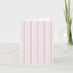 Vintage Pink Floral Coquette Pattern Card