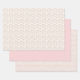 Vintage Pink Floral Coquette Wrapping Paper