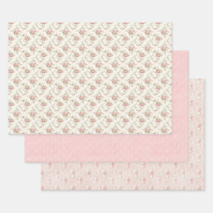 Vintage Pink Floral Coquette Wrapping Paper