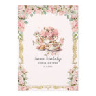 Vintage Pink Floral High Tea Party Bridal Shower