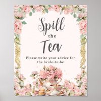 Vintage Pink Floral High Tea Party Spill the Tea 