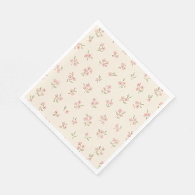 Vintage Pink Floral Napkins (Corner)