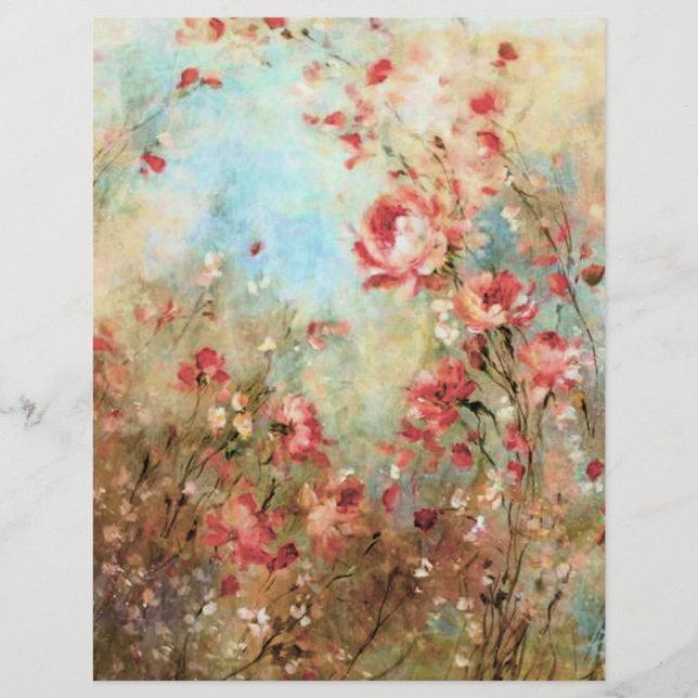 Vintage pink floral origami paper (Front)