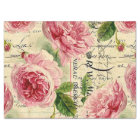 Vintage pink floral pattern any purpose tissue