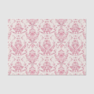  Vintage Pink Floral Pattern Tissue Paper