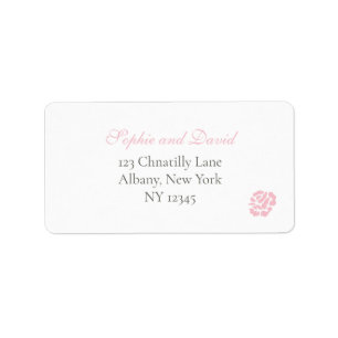 Vintage Pink Floral Rose Lace Wedding Label