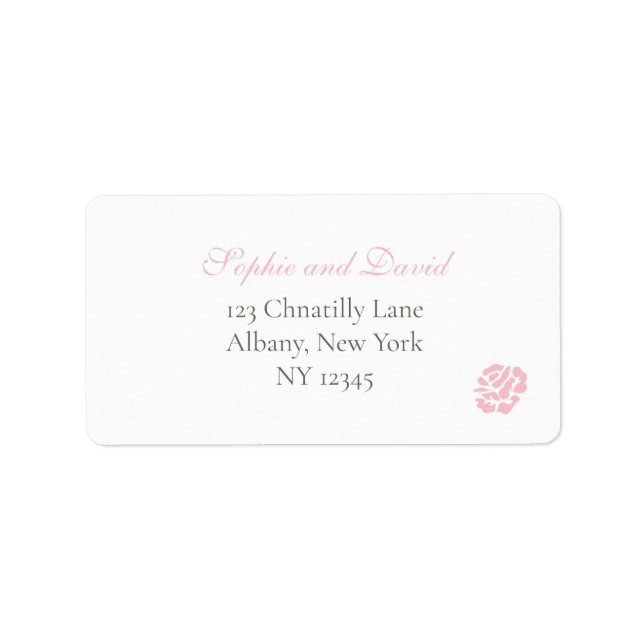 Vintage Pink Floral Rose Lace Wedding Label (Front)