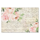 Vintage Pink Floral Roses Old Letter Decoupage