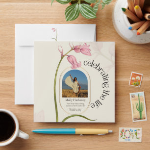 Vintage Pink Floral Seed Packet Photo Envelope