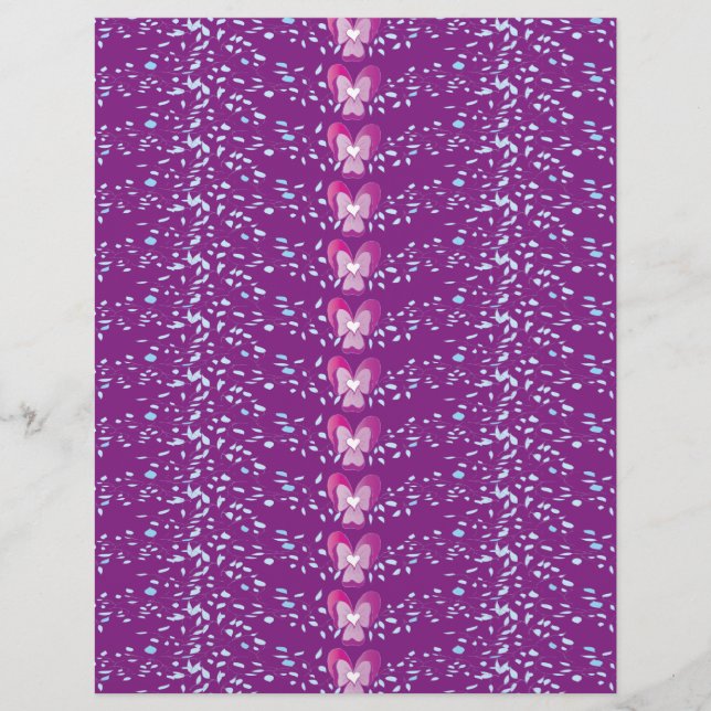 Vintage Pink Floral Violets wallpaper pattern (Front)