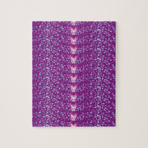 Vintage Pink Floral Violets wallpaper pattern Jigsaw Puzzle