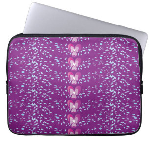 Vintage Pink Floral Violets wallpaper pattern Laptop Sleeve