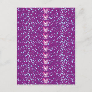 Vintage Pink Floral Violets wallpaper pattern Postcard