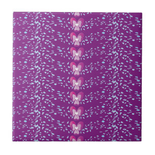 Vintage Pink Floral Violets wallpaper pattern Tile