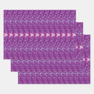 Vintage Pink Floral Violets wallpaper pattern Wrapping Paper Sheet