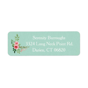 Vintage Pink Floral Watercolor Roses Flower Mint